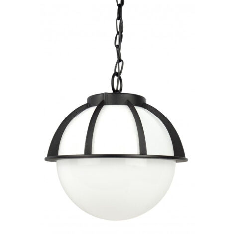 Lampada sospensione esterna sfera 25cm nera E27 IP43