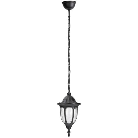 Lampada sospensione esterno classica Milano nera E27 Rabalux