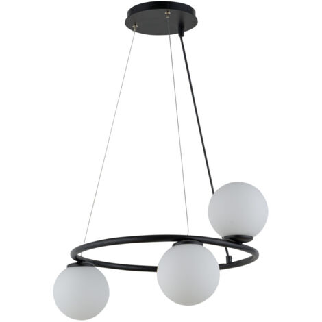 Lampada sospensione Gama Koło anello nero 3 sfere Sigma