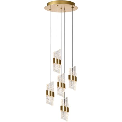Lampada sospensione glamour vetro oro LED 7W Lucide