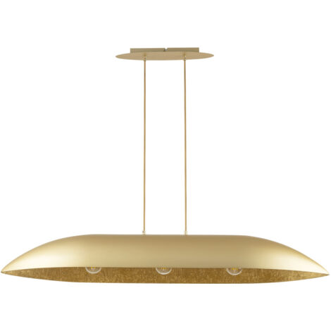 Lampada sospensione Gondola oro ovale allungata 3xE27 Sigma