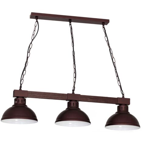 Lampada sospensione Hakon Luminex marrone legno 3xE27