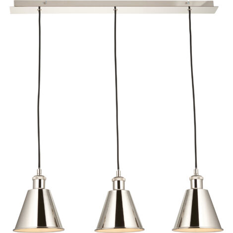 Lampada sospensione industriale nichel 3 luci E27 Endon