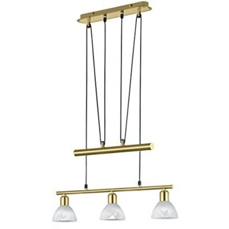 Lampada Sospensione Interno con Bilanciere 3 Luci Led Ottone Levisto GD Trio