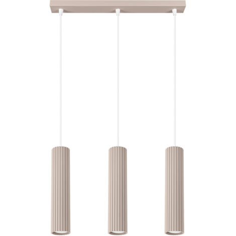 Lampada sospensione KARBON barra 3 tubi 3xGU10 taupe/bianco