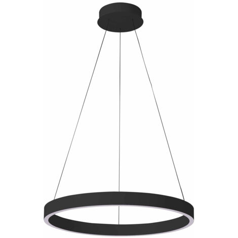 Lampada sospensione LED anello nero 40W 60cm Italux