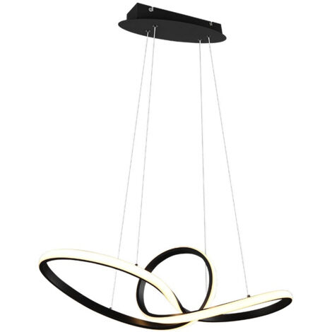 Lampada Sospensione Led Interno Lampadario a Soffitto Moderno Nero Sansa GD Trio