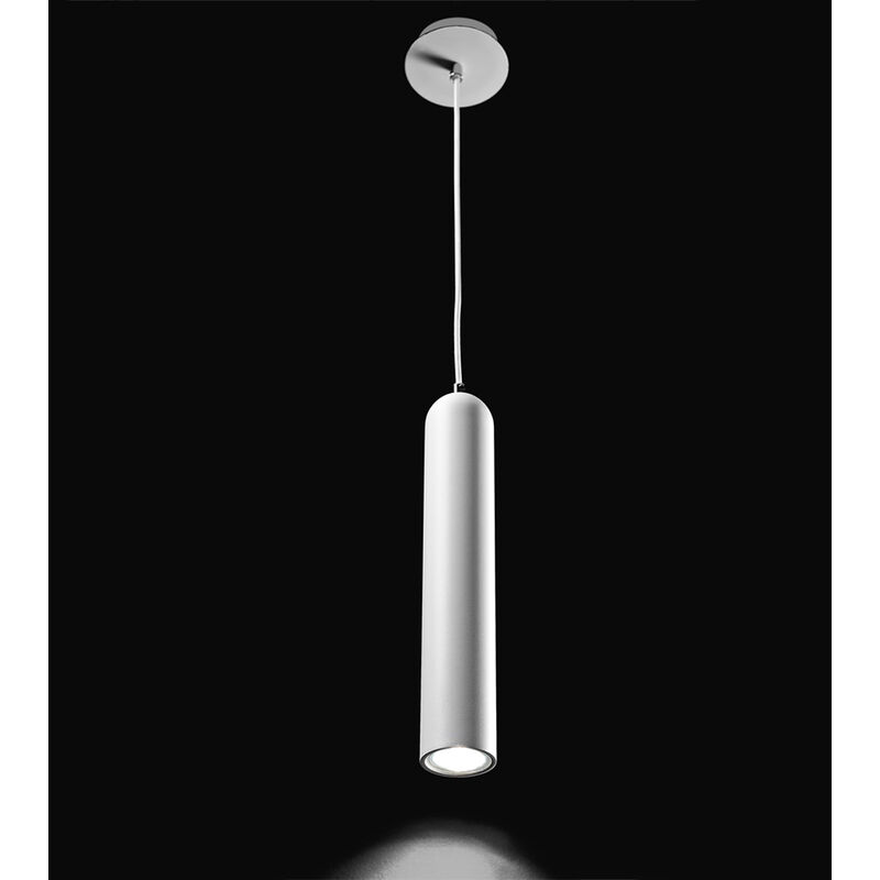 Image of Perenz - Sospensione Moderna Metallo Bossolo Bianco Cromo 1 Luce - Bianco