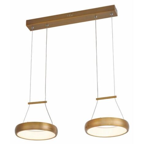 Lampada sospensione LED Thea 12W oro, 2 anelli Reality