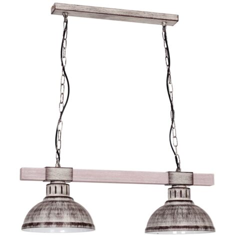 Lampada sospensione loft grigia 2 luci E27 Hakon Luminex