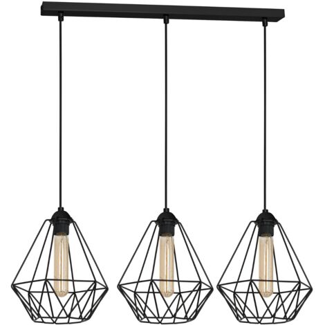 Lampada sospensione loft nera 3xE27 Basket NEW Luminex