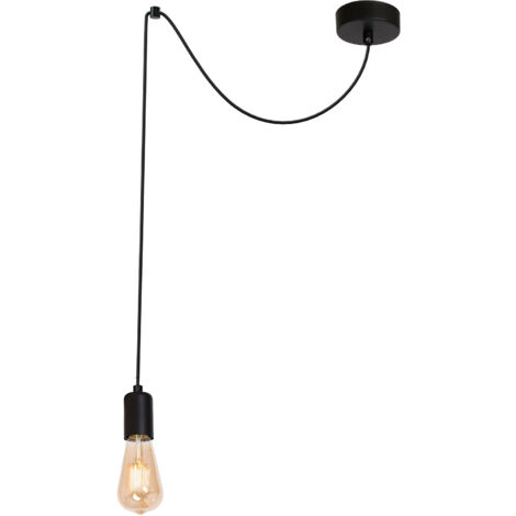 Lampada sospensione loft nera regolabile Spindel E27 Luminex