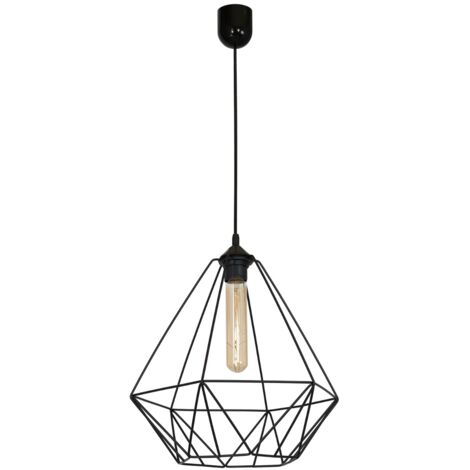 Lampada sospensione loft nera rete 35cm Basket E27 Luminex