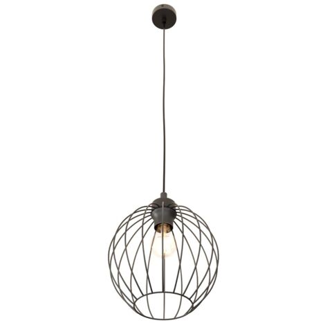 Lampada sospensione loft nera sfera regolabile E27 Emibig