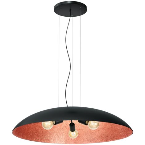 Lampada sospensione Luminex Compo nero/rame 3xE27 15W