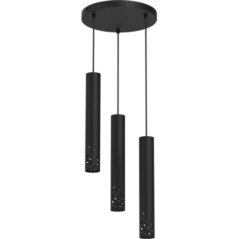 Lampada sospensione Luminex Tibia Buble nera 3xGU10