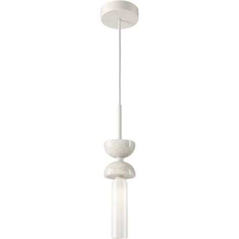 Lampada sospensione marmo bianco tubo vetro Kyoto G9 Maytoni