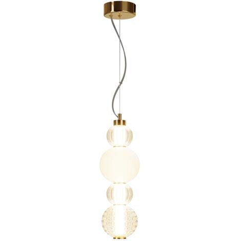 Lampada sospensione Maytoni Collar in vetro ottone LED