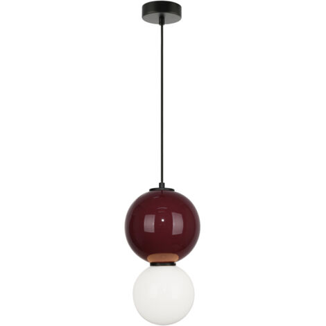Lampada sospensione moderna bordeaux/bianco Ø18 LED 6W Italux