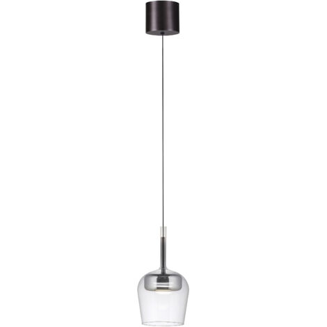 Lampada sospensione moderna cromo vetro LED 9W CCT