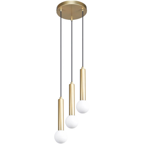 Lampada sospensione moderna tonda oro/bianco 3xG9 FILANO