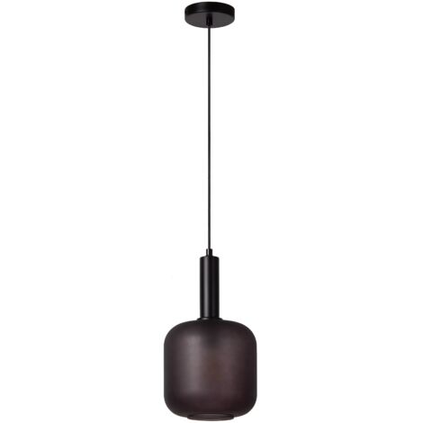 Lampada sospensione moderna vetro nero Eloise E27 Lucide