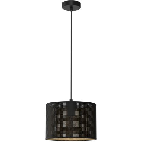 Lampada sospensione nera-oro Ø25 Loft rete E27 Luminex