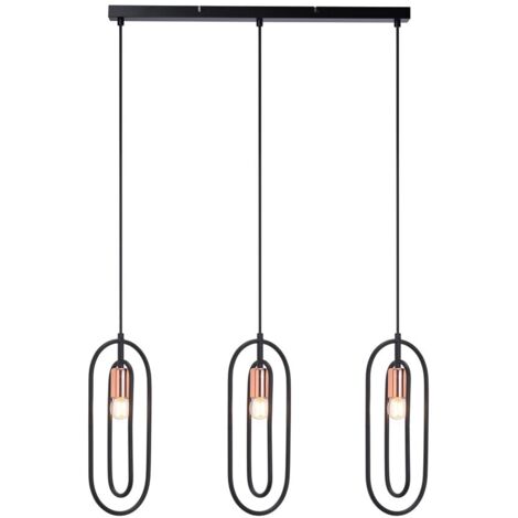 Lampada sospensione Rabalux Rovier nera metallo 3xE27