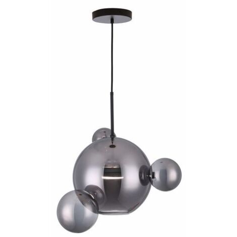 Lampada sospensione Reality Multiverse nera 4 sfere fumé LED 10W