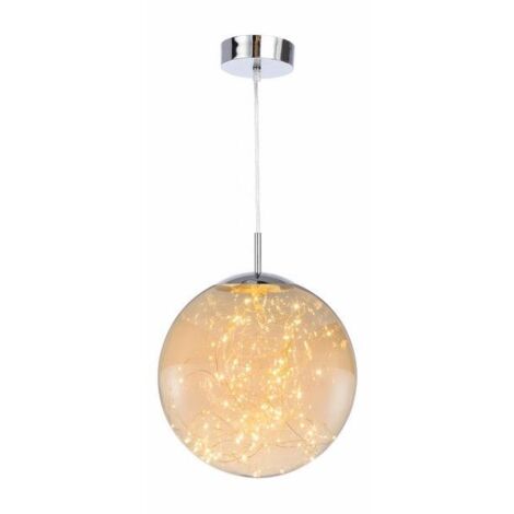 Lampada sospensione Universe sfera vetro cromata LED 18W Reality