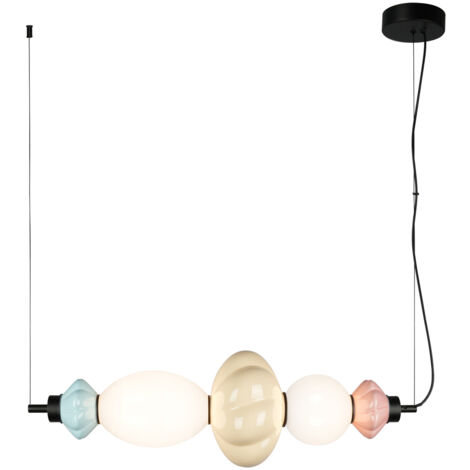 Lampada sospesa Art Déco ceramica multicolor LED 18W Tordi Italux