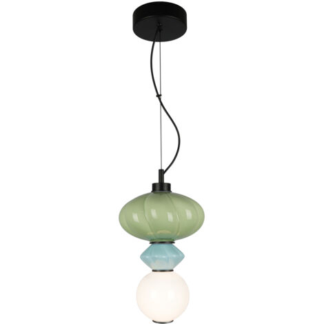 Lampada sospesa Art Déco ceramica multicolor LED 8W Tordi Italux