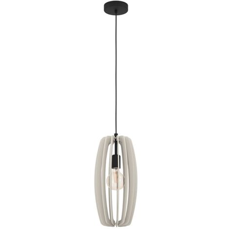 Lampada sospesa Bajazzara in legno grigio E27 1x40W H: 110 cm Ø26 cm Dimmabile