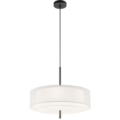 Lampada sospesa Bergamo Maytoni organza nero bianco 5xE27