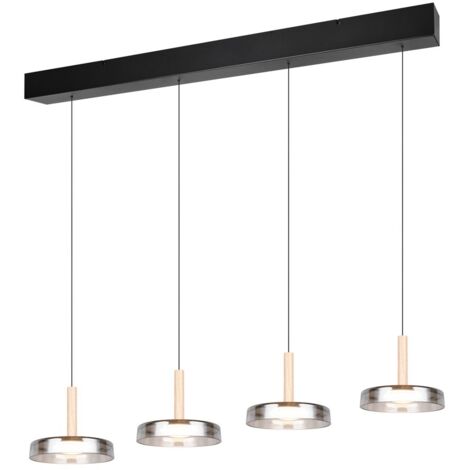 Lampada sospesa CELESTE Trio nera 4 vetri LED 3000K