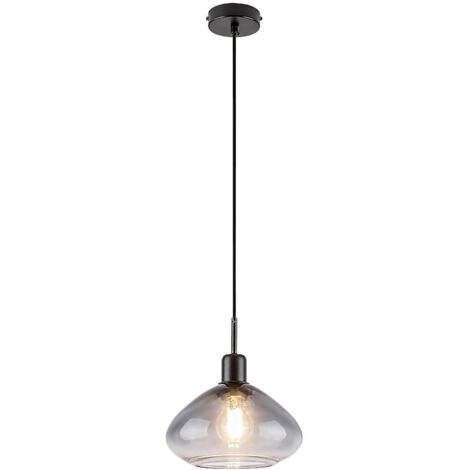 Lampada sospesa Dvora Metal Matt Black Tinted E27 1 x Max.40W H: 150 cm Ø22cm Dimmabile