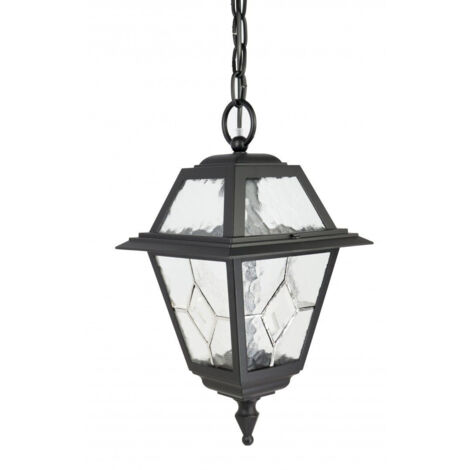 Lampada sospesa esterna Witraż nera 72cm E27 IP43