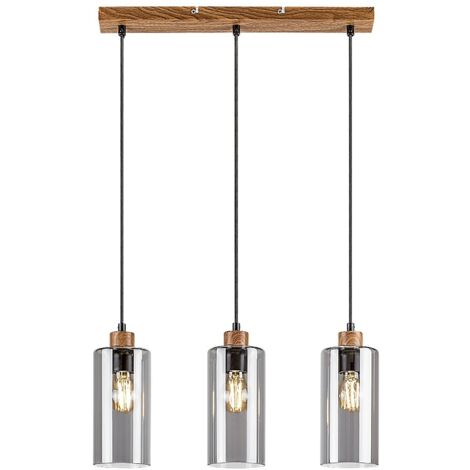 Lampada sospesa in metallo in metallo vetro colorato E27 3 x max, 25w L: 48 cm H: 150 cm Ø10 cm Dimmabile
