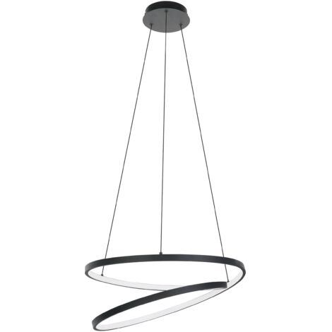Lampada sospesa LED bianco in plastica ruotale 37W 3000K H: 150 cm Ø55 cm