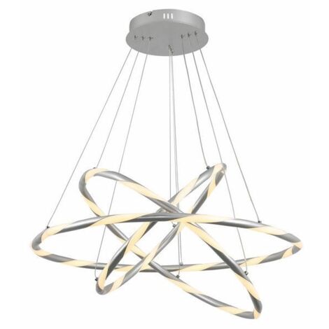 Lampada sospesa LED Twister Reality 3 anelli cromo 60W