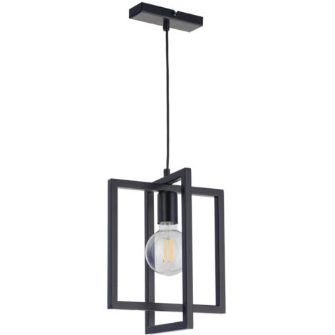 Lampada sospesa loft geometrica nera Eden E27 Sigma