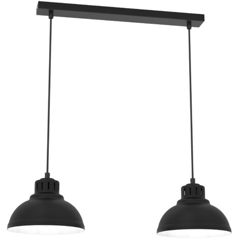 Lampada sospesa Luminex Sven 2 luci nera 65 cm E27