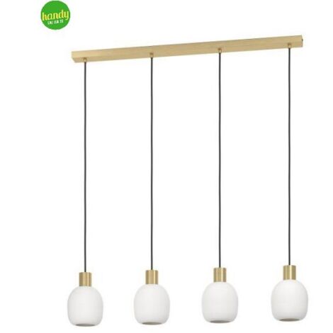 Lampada Sospesa Manzanares Eglo 4xE27 Ottone Spazzolato Bianco