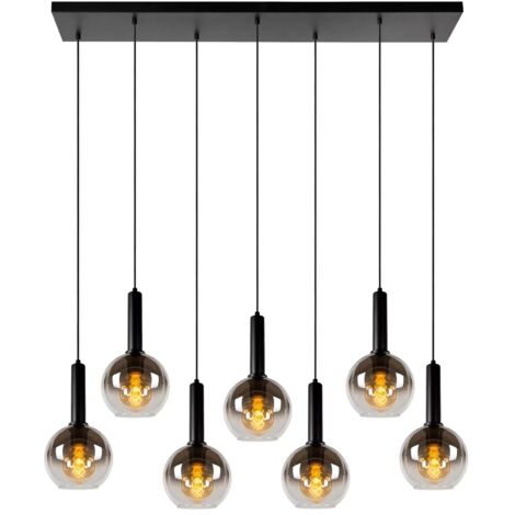 Lampada sospesa Marius 7 luci sfere vetro fumé Lucide