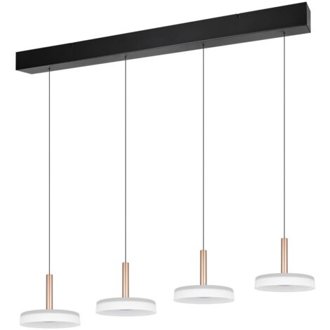 Lampada sospesa moderna bronzo 4 vetro LED 3000K Celeste