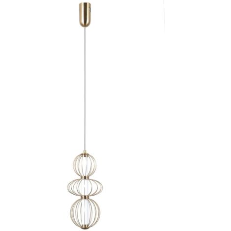 Lampada sospesa moderna oro gabbia LED 10W RABEL Italux