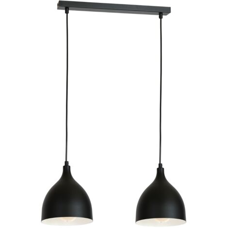 Lampada sospesa nera 2 luci 52cm Noak Classic 2xE27 15W Luminex