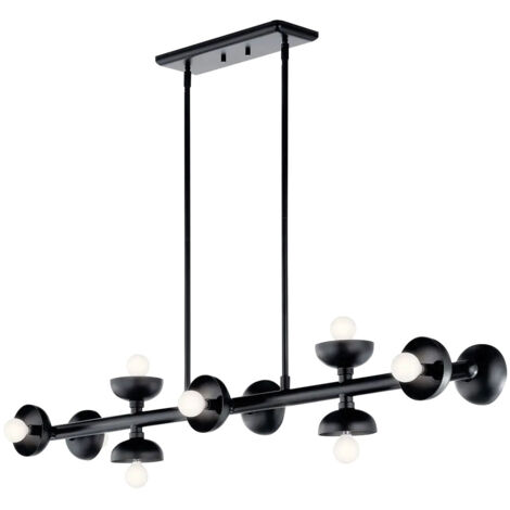 Lampada sospesa Palta loft nera 122cm 10xE14 Kichler