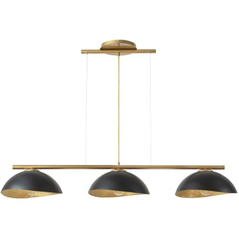 Lampada sospesa Sigma Solar 3 luci E27 oro/nero design