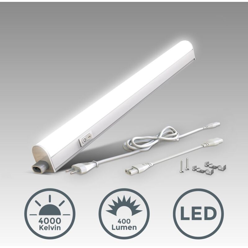 Image of B.k.licht - Lampada sottopensile cucina led, luce bianca naturale 4000K, led integrati da 4W, lunghezza 31.3 cm, interruttore on off, plastica,